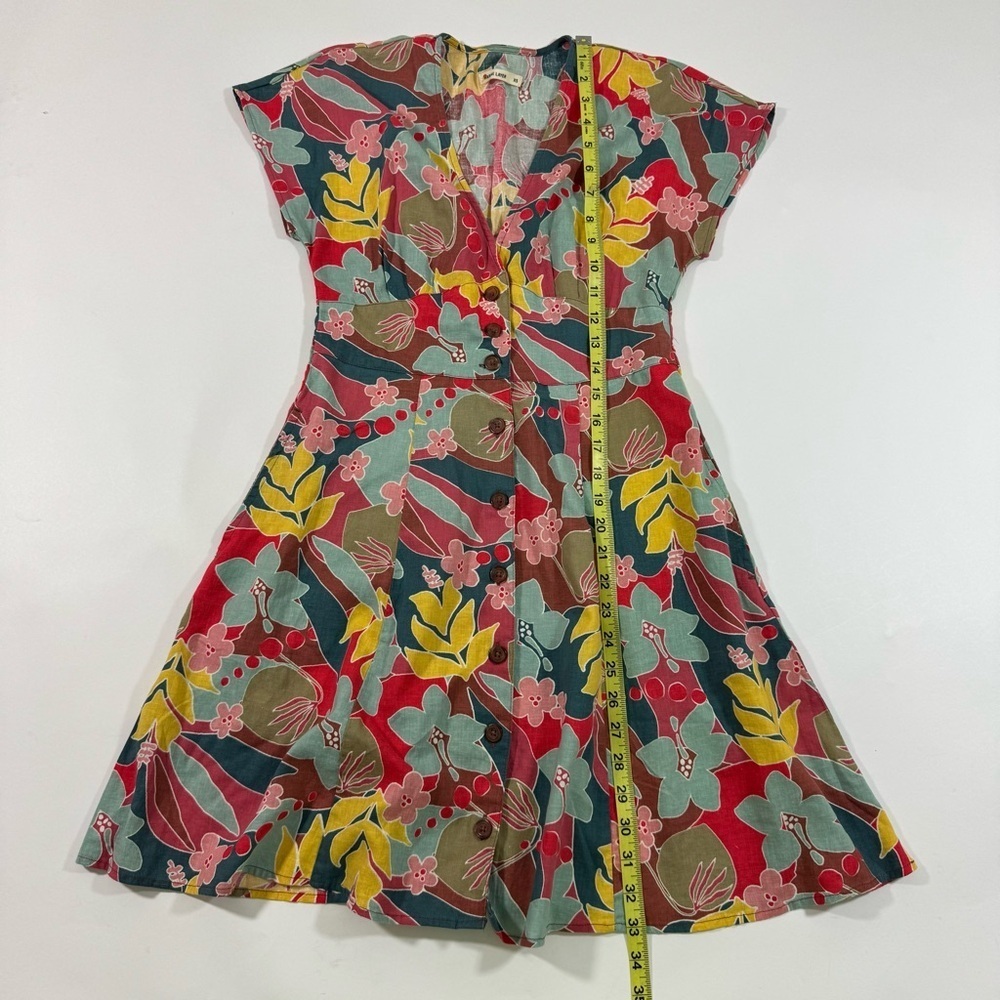 Marine Layer Camila Mini Dress Hibiscus Floral Size XS Hemp Blend - Picture 6 of 7
